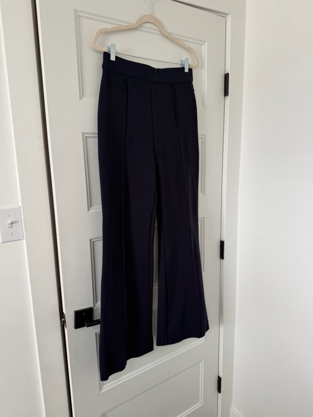 Spanx Navy Blue Stretch Womens Ponte Flare Fit Trousers - Size L - Picture 5 of 6